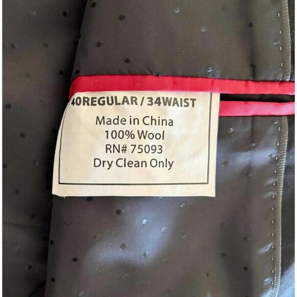 Men's Linea Uomo Modern Fit Black Wool Suit Jacket Blazer 40R - Picture 6 of 8